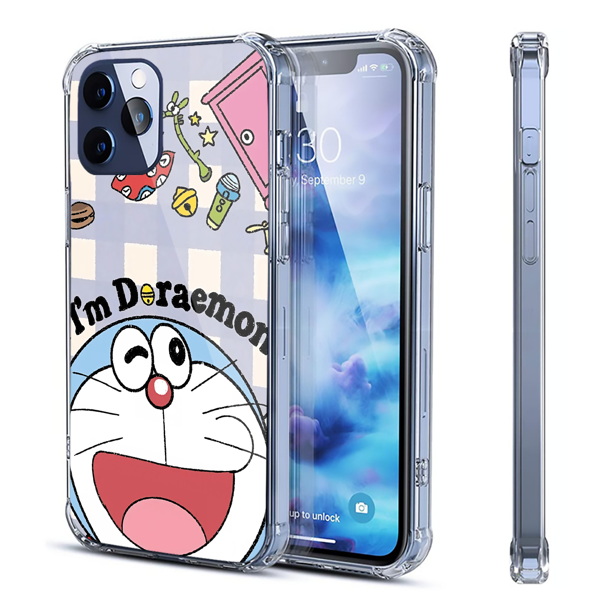 （画像用） ドラえもん Doraemon 【iPhone 12シリーズ対応】透明スマホケース（クリアソフトケース）